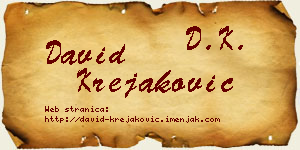 David Krejaković vizit kartica
